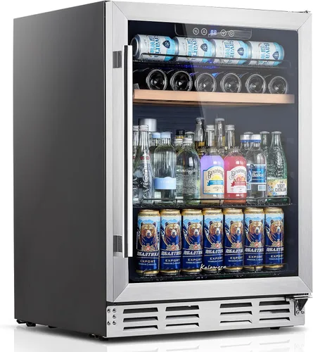 Miniatura 10 de Kalamera Mini refrigerador de 18 botellas – Refrigerador de vino de 12 pulgadas, integrado o independiente, con acero inoxidable y puerta de vidrio