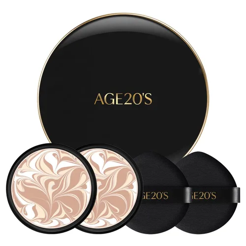 Miniatura 22 de [Tamaño mini] AGE20'S Signature Essence Pact 13C Base de cojín coreana vegana Paquete de 1 Base crema, acabado húmedo y brillante, cobertura