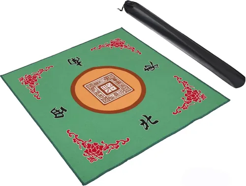 Alfombrilla Mahjong, funda de mesa antideslizante y de reducción de ruido para Mahjong, póker, cartas, juegos de mesa y azulejos (Verde, 31.5