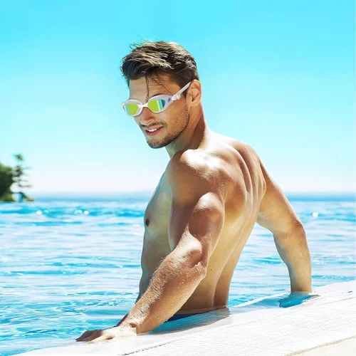 Miniatura 6 de Gafas de natación, gafas de natación polarizadas, antiniebla, sin fugas, protección UV, gafas de natación de visión amplia para mujeres y hombres