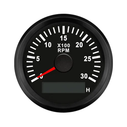 ELING Tacómetro de 2 '' (2.047 in) Contador Rev 3000RPM con contador de horas con retroiluminación roja 12V 24V