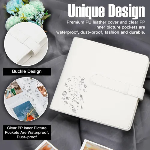 Miniatura 3 de Veicevol Álbum de Fotos de 360 Bolsillos para Cámara Fujifilm Instax Mini, Álbum para Fotos Polaroid, Cubierta de Cuero, Álbum de Fotos para Cámara
