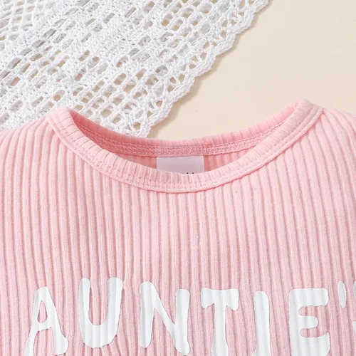 Miniatura 74 de Sejardin Ropa de verano para bebé y niña, recién nacida, manga corta, con letras, mameluco elástico con diadema