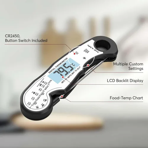 Miniatura 5 de Termómetro digital de lectura instantánea para carne para asar a la parrilla y cocinar - ANDAXIN Termómetro ultrarrápido resistente al agua