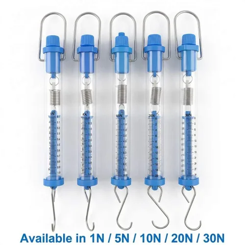Miniatura 6 de QWORK Báscula tubular de plástico para resorte, capacidad de 1N, 5N, 10N, 20N, 30N, Calibración de gramos y Newton, capacidad de cero, tubo colgante