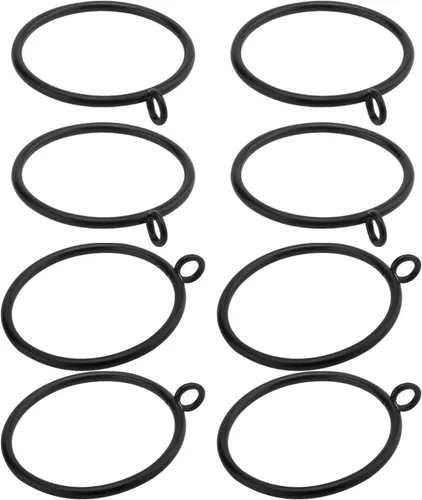 Miniatura 24 de MroMax Anillos de cortina con ojales, anillos de cortina negros de metal de 1-1/2 pulgadas de diámetro interior de 1.496 in de diámetro, anillos