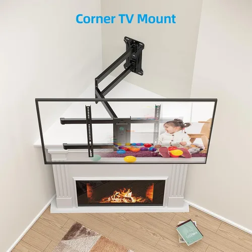 Miniatura 4 de HCMOUNTING Soporte de pared para TV de esquina premontado para televisores de 32 a 80 pulgadas, movimiento completo con extensión de deslizamiento