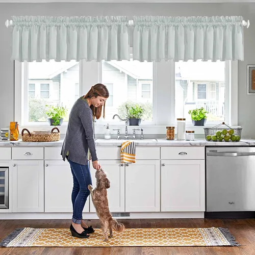 Miniatura 57 de Cortinas de cocina negras Ladity - 2 paneles de cortinas cortas opacas, 36 pulgadas, privacidad, niveles de café, cortinas de granja para ventana