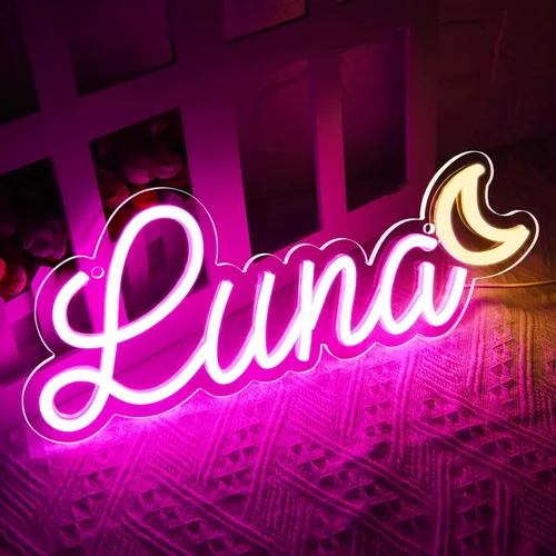 Miniatura 12 de Letrero de neón Emma para decoración de pared, luz LED con nombre para dormitorio de niños, decoración de fiesta de cumpleaños, tamaño 11.8 x 5.1