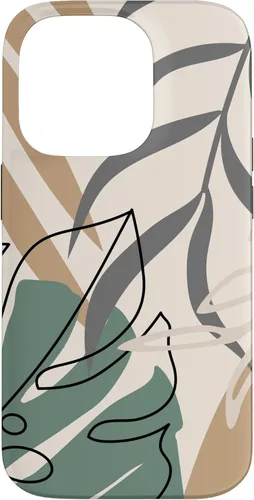 Miniatura 16 de Funda abstracta minimalista exótica para iPhone 13 Pro Tropical Botanical Beige Brown