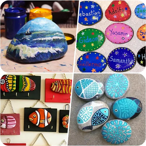 Miniatura 7 de Rocas de río para pintar 12 piezas, rocas grandes de 3.5 a 5 pulgadas, piedras lisas planas para pintar, rocas de manualidades para pintar