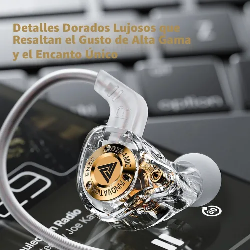 Miniatura 6 de Piluyaa Auriculares con cable para juegos IEM con 1DD, QKZ ENZO en el oído, auriculares de alta fidelidad, sonido de graves con nuevo controlador