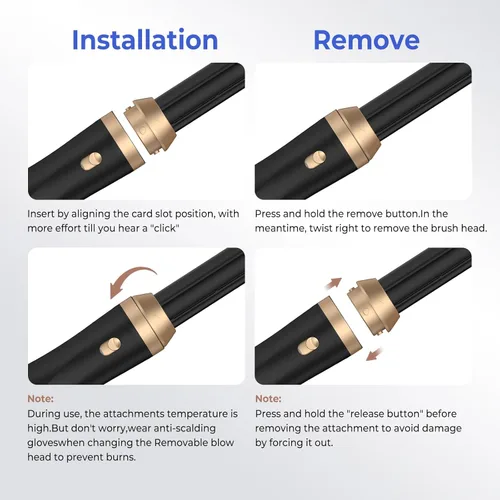 Miniatura 7 de 5 in 1 Hair Dryer Brush, Blow Dryer Brush Set with Air Curler Wrap Hair Styler, Negative Ionic Blow Dry Brush, Detachable Hair Tool for Curling