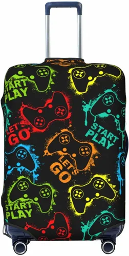 Miniatura 17 de Fundas elásticas lavables para equipaje con patrón de controlador de videojuegos, protector de equipaje para maleta de viaje, funda protectora