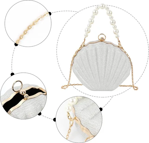 Miniatura 4 de Women Mini Seashell Evening Clutch Top-Handle Bag Cross-body Bag