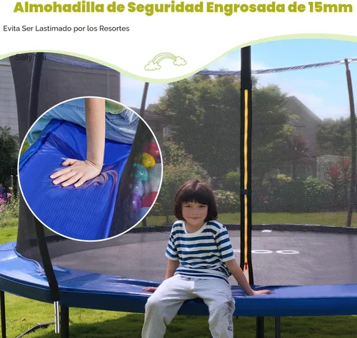 Miniatura 4 de ORCC Trampolín para niños, capacidad de peso de 1200 libras, trampolín al aire libre 16, 15, 14, 12, 10, 8 pies, trampolines para niños y adultos