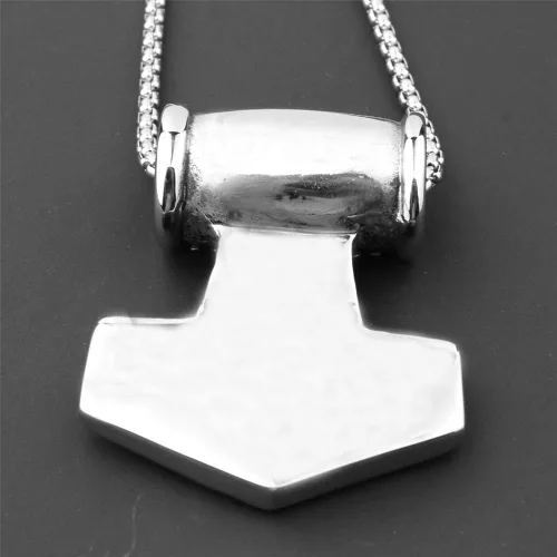 Miniatura 5 de Collar con colgante de martillo de Thors de acero inoxidable, vintage, vikingo, nórdico, con cadena