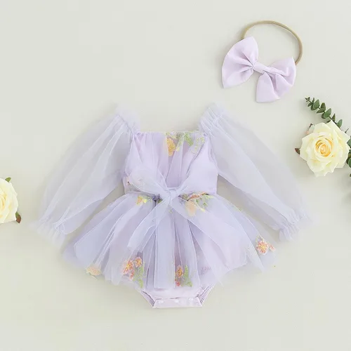 Miniatura 8 de Ropa de bebé niña Floral Boho Lace Romper Mameluco Mameluco Mono Mono Traje Verano Ropa Bebé Niñas