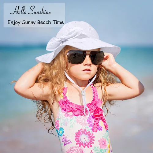 Miniatura 82 de Sombrero de sol para bebé niña con UPF 50+ sombrero de playa ajustable para exteriores con ala ancha
