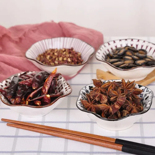 Miniatura 7 de VanEnjoy Juego de 4 platos japoneses de cerámica de estilo moderno para salsa de soja, platos de salsa de soja
