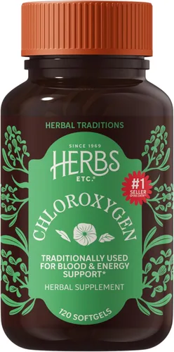 Herbs Etc. ChlorOxygen Concentrado de clorofila – Ayuda a la circulación sanguínea saludable – Apoyo ambiental a gran altitud – Apoyo energético –
