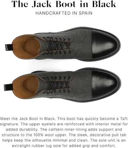 Miniatura 3 de TAFT Jack Boot - Botas de vestir hechas a mano de cuero y lana para hombre