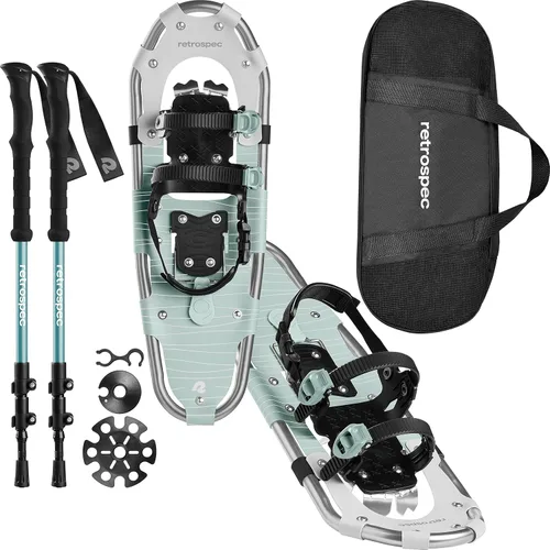 Miniatura 16 de Retrospec Drifter Snowshoes & Trekking Poles Bundle with Adjustable Bindings - Lightweight Aluminum Snow Shoes for Women & Men - All Terrain Hiking