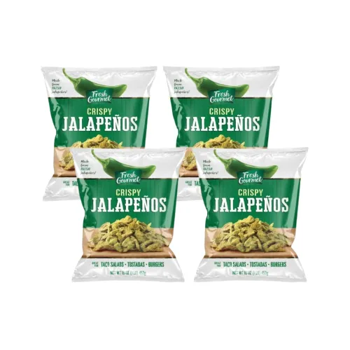 Miniatura 4 de Jalapeños crujientes ligeramente salados de Fresh Gourmet, bocado y aderezo para ensalada, 16 onzas (Paquete de 3)