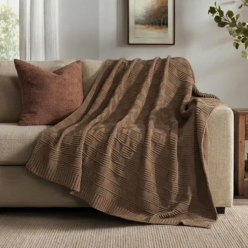Miniatura 14 de EVERGRACEHOME Manta de punto de chenilla gruesa para sofá, suaves y lujosas mantas de punto con punto musgo para cama, acogedoras mantas decorativas