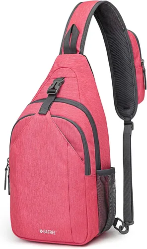Miniatura 12 de G4Free Bolsa Bandolera con Bloqueo RFID Mochila Bandolera Cruzada Bolsa de Pecho Mochila de Día para Senderismo Viaje (Negro)