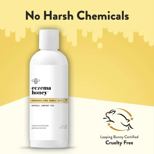 Miniatura 5 de ECZEMA HONEY Baño de burbujas cómodo de avena sin fragancia, gel de baño y baño para piel sensible, productos de baño hidratantes, baño de burbujas