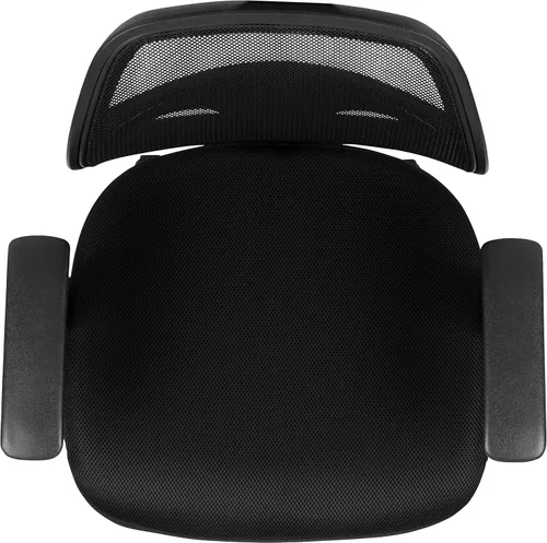 Miniatura 8 de Flash Furniture Flash Fundamentals Silla de oficina ergonómica giratoria de malla negra con brazos Negro