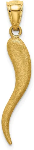Miniatura 4 de Colgante de oro amarillo de 14 quilates con corte de diamante sólido Cornicello italiano 1181in x 0197in