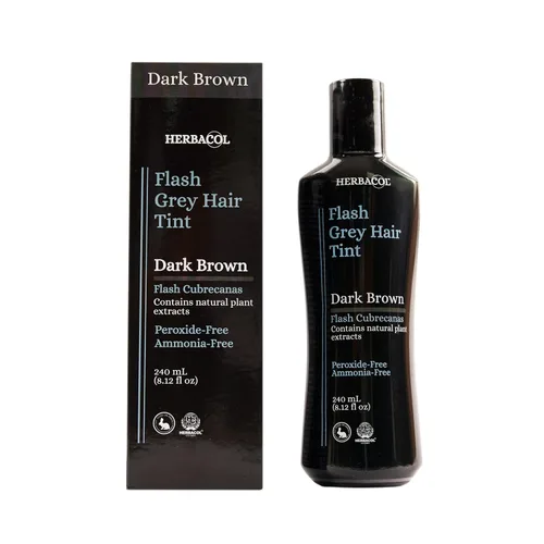 Miniatura 2 de Herbacol Cubierta de cabello gris "Flash" marrón oscuro Sin amoníaco ni peróxido Herbacol Castaño Oscuro "Flash" Cubrecanas Sin Amoniaco ni