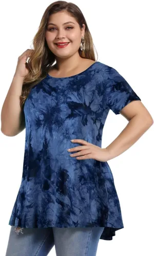 Miniatura 3 de MONNURO - Camiseta de manga corta para mujer, holgada con mucho vuelo, talla grande