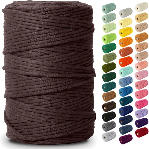 Miniatura 116 de Nook Theory - Cuerda de macramé de 3 mm, 220 yardas de cuerda de algodón, hilo de 4 mm y 5 mm, cuerda para manualidades, perfecta para colgantes