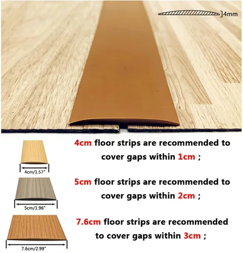 Miniatura 5 de Tira de transición de piso, 3.3-98.4 ft, impermeable, autoadhesiva, perfil de transición, tiras de cubierta de suelo, barra de puerta de vinilo