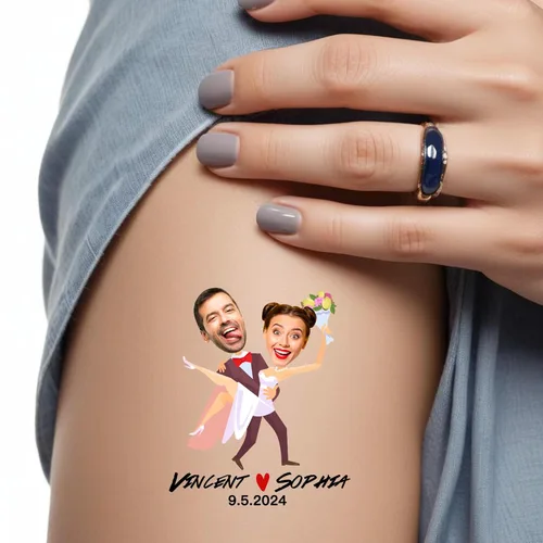 Miniatura 12 de Tatuajes corporales personalizados para despedida de soltera, calcomanías de despedida de soltero, suministros de fiesta con caras divertidas