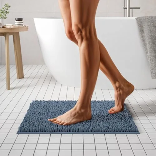 Miniatura 54 de MAYSHINE Alfombra de Baño de Chenilla Afelpada Extra Suave, Súper Absorbente, Alfombra de Baño Antideslizante Microfibra Esponjosa