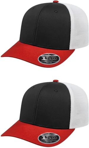 Miniatura 87 de Cap America i8502 Flexfit 110 Premium - Gorra de camionero de perfil medio con 6 paneles de malla trasera con protección UV y cierre ajustable Azul