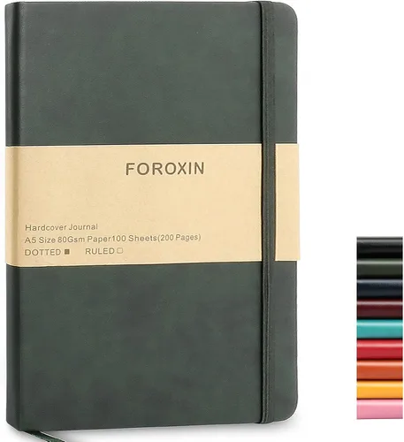 Miniatura 40 de Cuaderno de diario en blanco, negro, 160 páginas, tamaño mediano de 8.3 x 5.7 pulgadas, papel grueso de 3.53 oz/m², tapa dura
