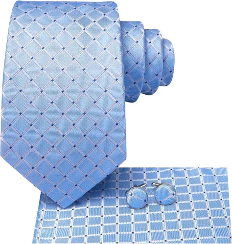 Miniatura 239 de Hi-Tie Corbatas de seda para hombre, diseño de cachemira a rayas, con bolsillo, gemelos cuadrados, conjunto formal de negocios