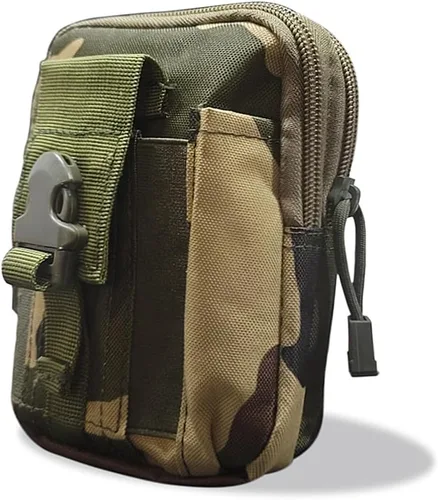 Deporte al aire libre Hombres Mujeres Riñonera Bolsa de bicicleta Bolsa táctica Caza Muslo Bolsa Nylon Teléfono Billetera (Jungle Camouflage)