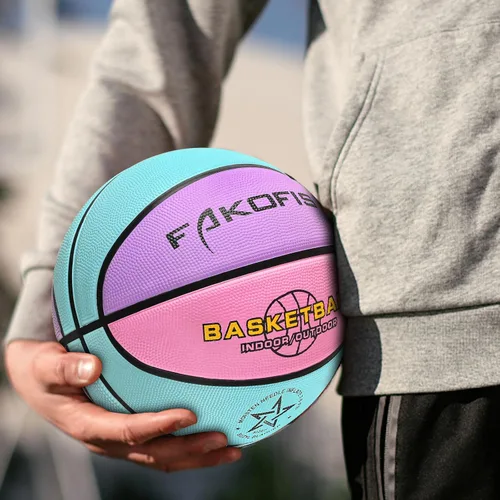 Miniatura 6 de Baloncesto para niños y niñas de 3/5 (22 pulgadas/27.5 pulgadas), baloncesto de goma de alta calidad para interiores y exteriores, para niños y Azul