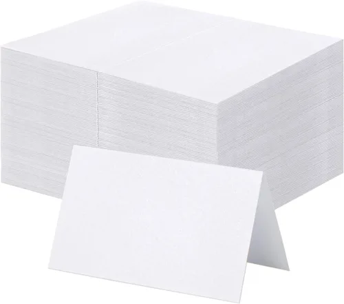 Miniatura 5 de Toncoo 100 tarjetas de lugar, elegantes tarjetas de mesa con flores, tarjetas de asiento de textura rústica, tarjetas de identificación de papel