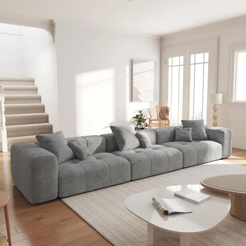 Miniatura 28 de JACH Sofás seccionales de 2 plazas, sofá moderno de oficina, sofá modular de dos plazas, sofá cama acogedor para apartamento, dormitorio, sala
