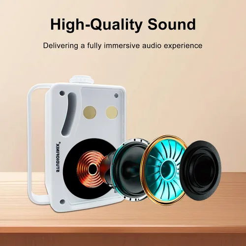 Miniatura 3 de STUDIOFINIX Altavoces Bluetooth al Aire Libre de 3.5 Pulgadas Impermeables con Cable, Altavoces de Pared de 3 Vías de 200W de Calidad Premium, Ideal