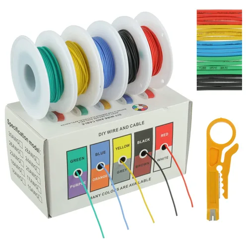 Miniatura 11 de BOJACK Alambre de silicona de calibre 10 de 10 pies rojo y 10 pies negro flexible 10 AWG alambre de cobre trenzado (paquete de 1 par)