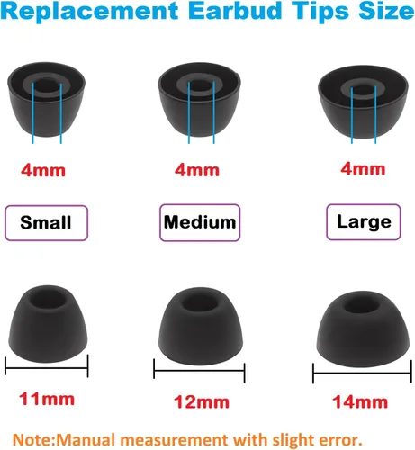 Miniatura 7 de 6 pares de puntas negras de repuesto de silicona S/M/L para Galaxy Buds 2 Pro, compatibles con Samsung Galaxy Buds 2 Pro