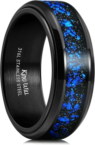 Miniatura 98 de King Will Anillo giratorio de acero inoxidable 316L para hombres y mujeres, 0.315 in de dragón/nudo celta, anillo para ansiedad para aliviar